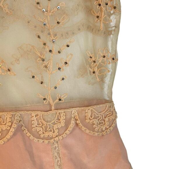 Anthropologie Snak boho fairy sheer mesh embroidered peplum blouse Size 6 - Picture 4 of 8